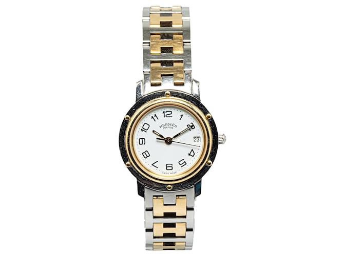Hermès Reloj Clipper de acero inoxidable y cuarzo Hermes plateado Plata  ref.1390078