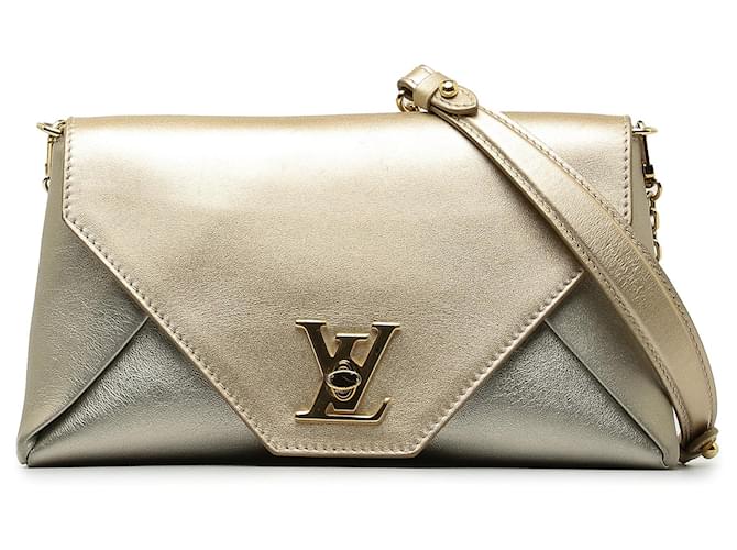 Twist Silver Louis Vuitton Bicolor Metallic Calfskin Love Note Shoulder Bag Silvery Leather  ref.1390080
