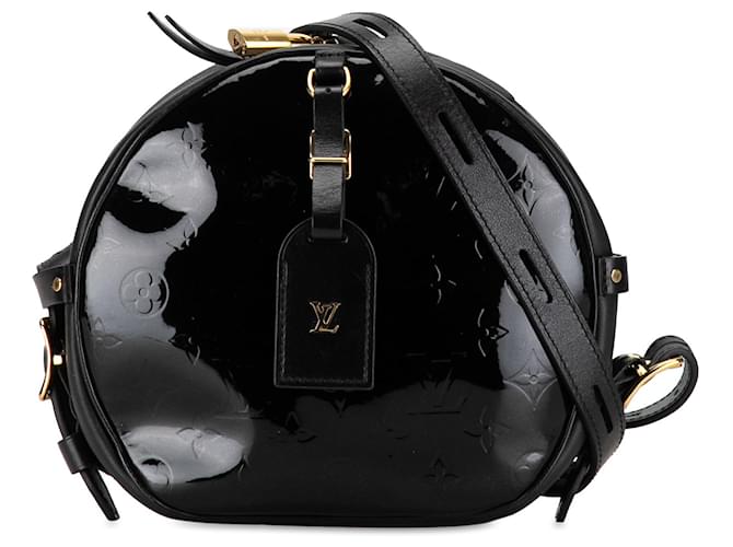 Bolso bandolera Louis Vuitton Vernis Boite Chapeau Souple MM negro con monograma Cuero  ref.1390108