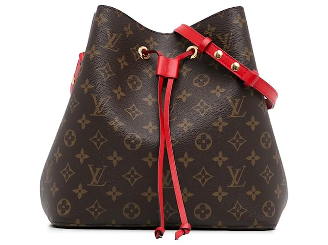 Brown Louis Vuitton Monogram Neonoe MM Bucket Bag Leather  ref.1390115