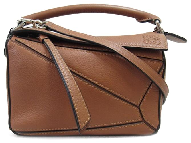 Brown LOEWE Mini Puzzle Satchel Leather  ref.1390135