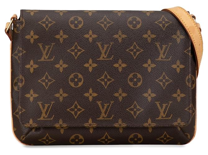 Brown Louis Vuitton Monogram Musette Tango Short Strap Shoulder Bag Leather  ref.1390140