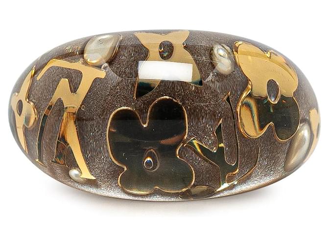 Brown Louis Vuitton Resin Crystal Inclusion Ring  ref.1390141