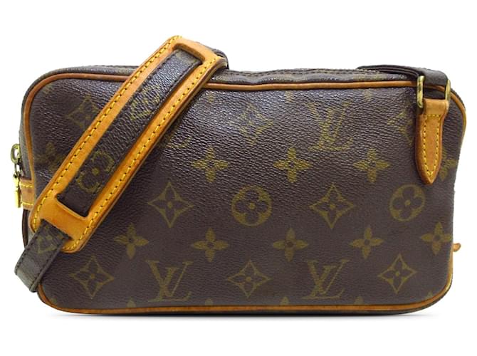 Brown Louis Vuitton Monogram Pochette Marly Bandouliere Crossbody Bag Leather  ref.1390151