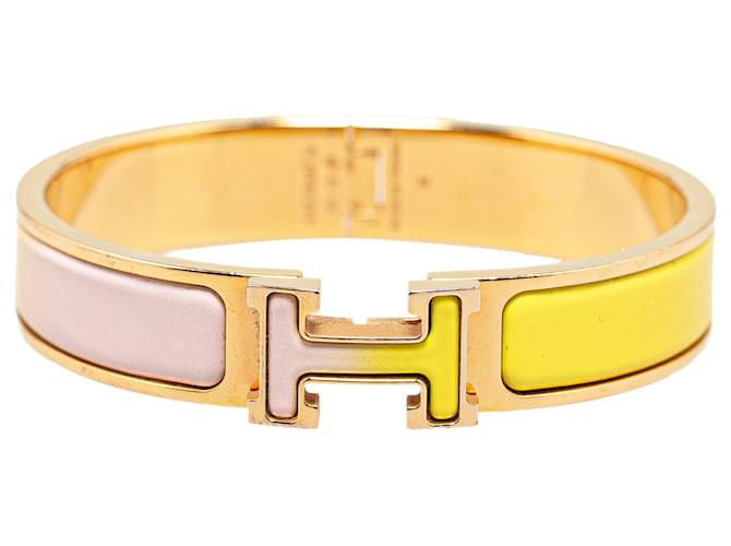 Pink Hermès Clic H Fusion Bracelet PM Metal  ref.1390159