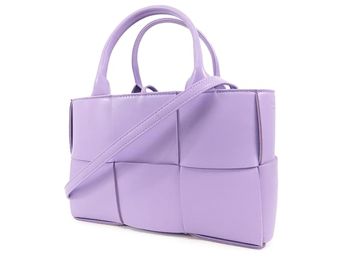 Bolso satchel mini Arco de Bottega Veneta morado Púrpura Cuero  ref.1390160