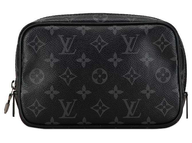 Black Louis Vuitton Monogram Eclipse Toilet Pouch PM Clutch Bag Cloth  ref.1390204