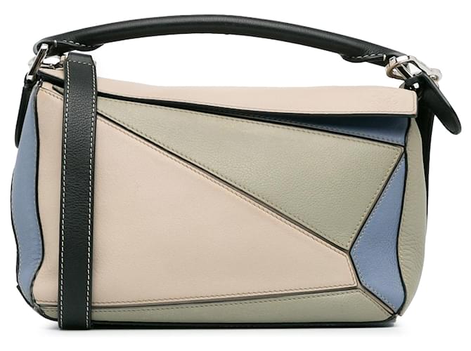 Bolso satchel Puzzle tricolor pequeño crema LOEWE Crudo Cuero  ref.1390214