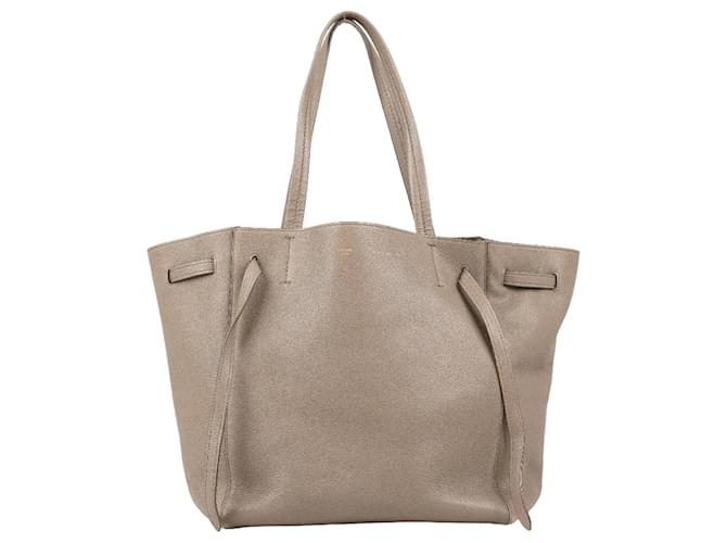 Céline Celine Small Cabas Phantom Leather Tote Shoulder Bag in Taupe  ref.1390216