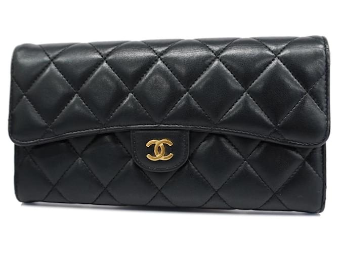 Chanel Matelassé Cuir Noir  ref.1390243
