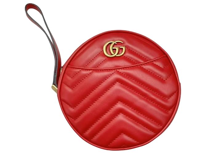 Gucci Marmont Clutch Rot Leder  ref.1390262