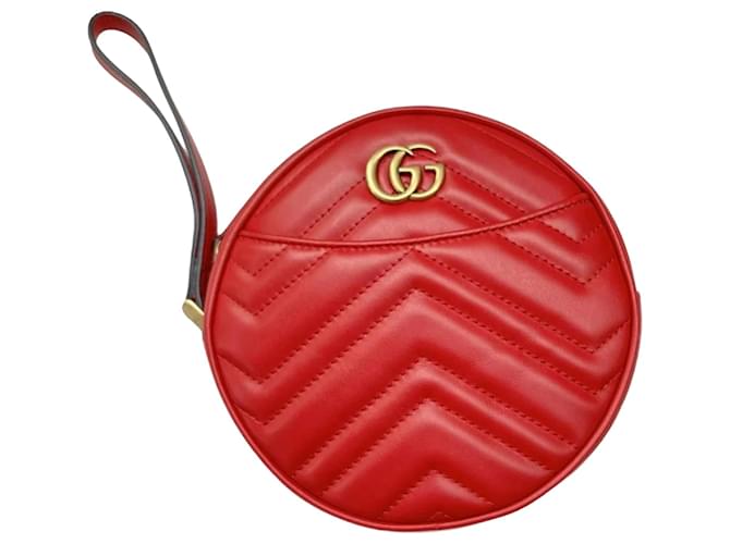 Gucci Bolso Marmont Roja Cuero  ref.1390262