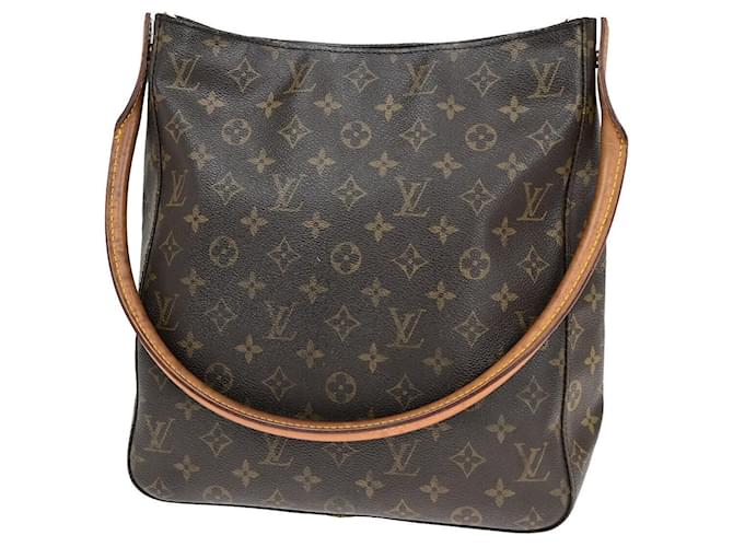 Louis Vuitton Looping GM Marrom Lona  ref.1390277