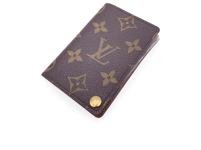 Louis Vuitton Vintage Monogram Porte Carte Pression Card Case Holder Brown Cloth  ref.1390296