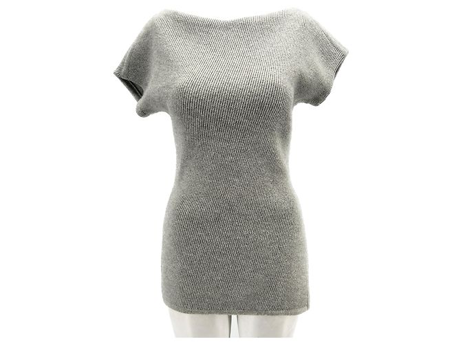 Bouchra Jarrar Strickwaren T.FR 42 Wolle Grau