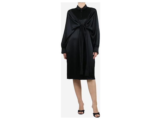 Loewe Robe chemise midi en satin noir - taille UK 12 Triacétate  ref.1390387