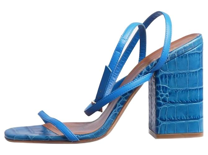 Paris Texas Blaue Sandaletten mit Krokodileffekt - Größe EU 36 Leder  ref.1390389