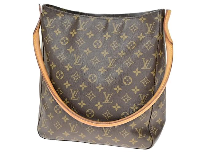 Louis Vuitton Looping GM Castaño Lienzo  ref.1390421