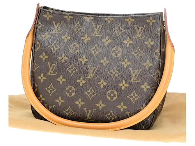 Louis Vuitton Looping MM Marrom Lona  ref.1390431