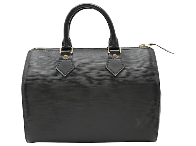 Louis Vuitton Speedy 25 Negro Cuero  ref.1390456