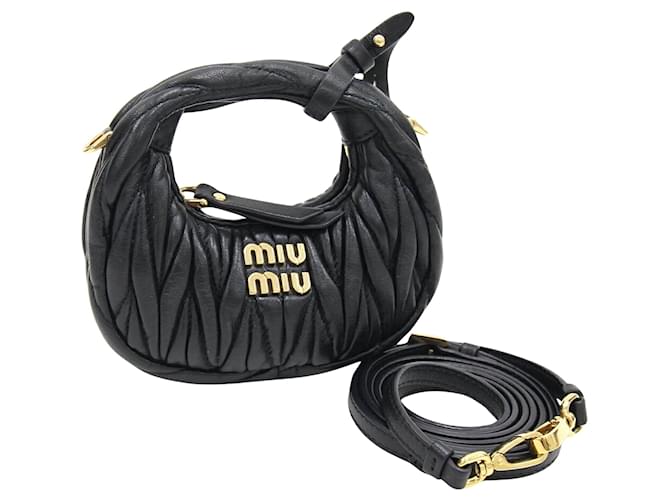 Miu Miu Matelassé Nero Pelle  ref.1390507