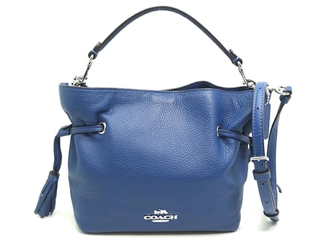 Coach Treinador Azul Couro  ref.1390521