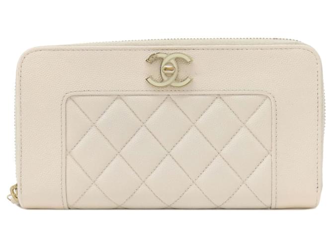 Chanel Mademoiselle White Leather  ref.1390543