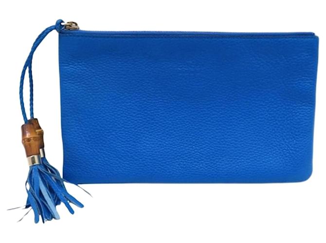 Gucci Bamboo Azul Bezerro-como bezerro  ref.1390566