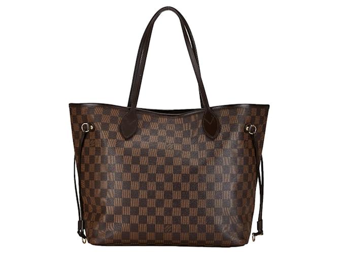 Louis Vuitton Neverfull MM Marrom Couro  ref.1390567