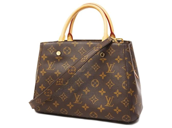 Louis Vuitton Montaigne Braun Leinwand  ref.1390608