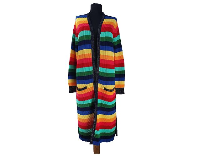 Autre Marque Cárdigan de algodón a rayas arcoíris Multicolor