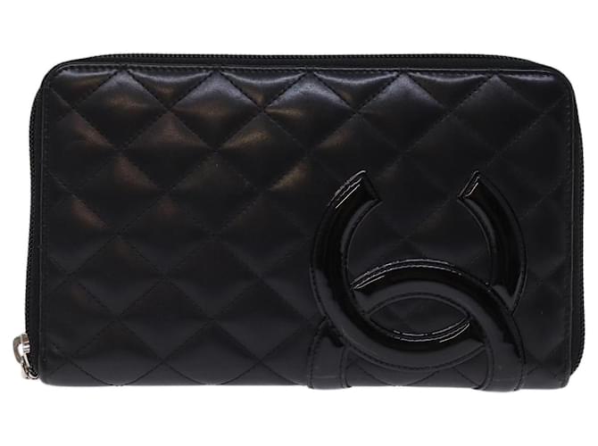 Chanel Cambon Schwarz Leder  ref.1390717