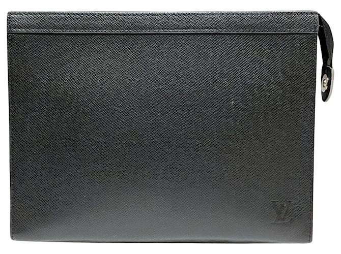 Louis Vuitton Pochette Reise Schwarz Leder  ref.1390790