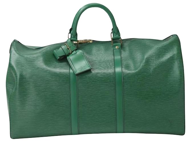 Louis Vuitton Keepall 50 Verde Couro  ref.1390801