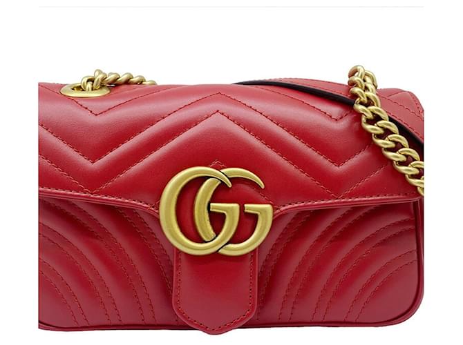 Gucci GG Marmont Rosso Pelle  ref.1390804