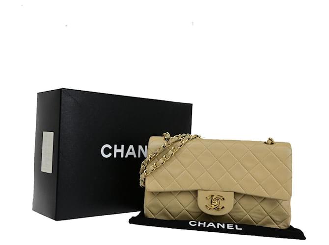 Chanel Timeless Beige Leder  ref.1390819