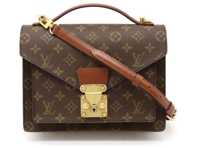 Louis Vuitton Monceau Castaño Lienzo  ref.1390844