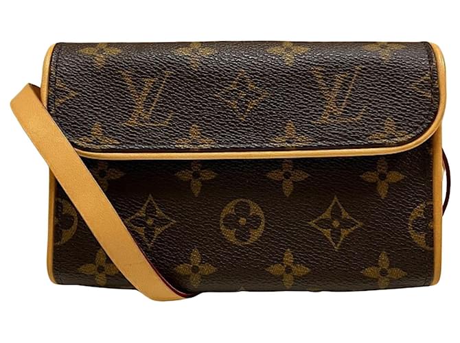 Louis Vuitton Pochette florentine Brown Cloth  ref.1390852