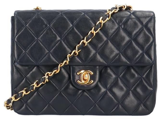 Timeless Chanel intemporal Azul marinho Couro  ref.1390908