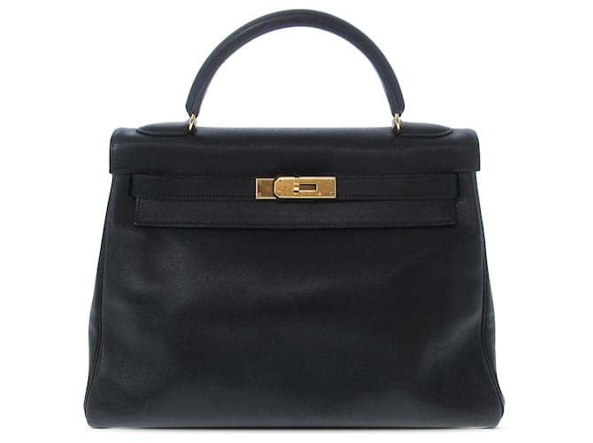 Hermès Gulliver Kelly Retourne nero 32 Pelle Vitello simile a un vitello  ref.1390918