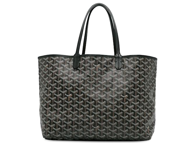 Goyard Noir Goyardine Saint Louis PM Cuir Toile Veau façon poulain Tissu  ref.1390958