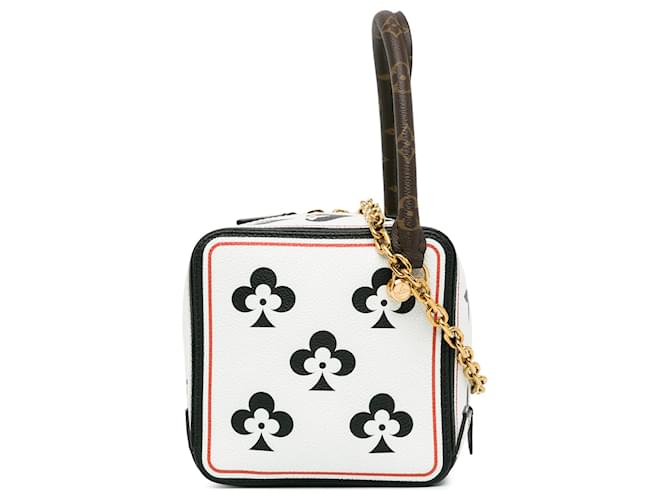 Louis Vuitton White Game On Square Dice Bag Leather Cloth Pony-style calfskin  ref.1390984