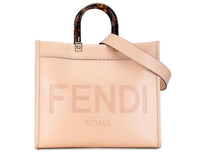 Sac cabas Fendi rose Medium Sunshine Shopper Cuir Veau façon poulain  ref.1390998