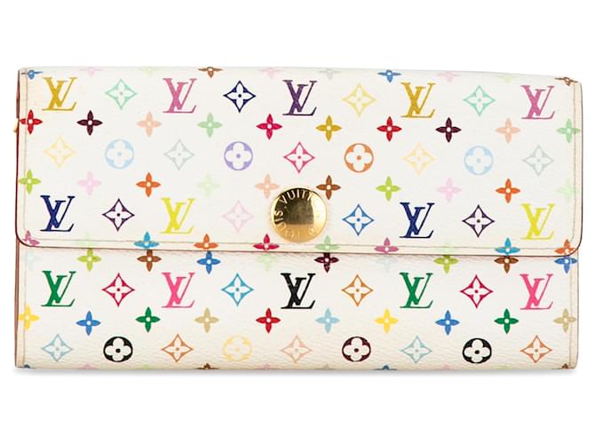 Louis Vuitton Portefeuille long Sarah monogramme blanc multicolore Toile  ref.1391001