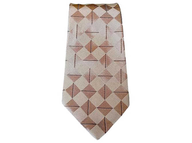 Christian Dior Cravate en soie de luxe fabriquée en France Marron  ref.1391020
