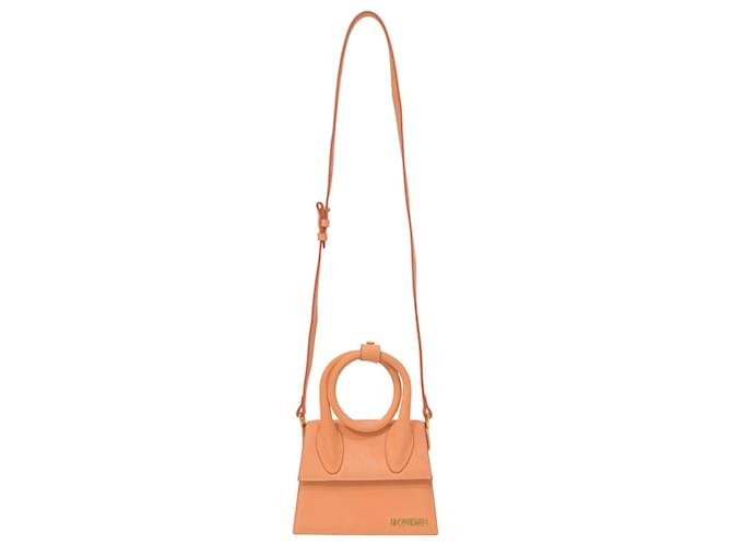 Jacquemus Le Chiquito Noeud Tasche aus orangefarbenem Leder  ref.1391030