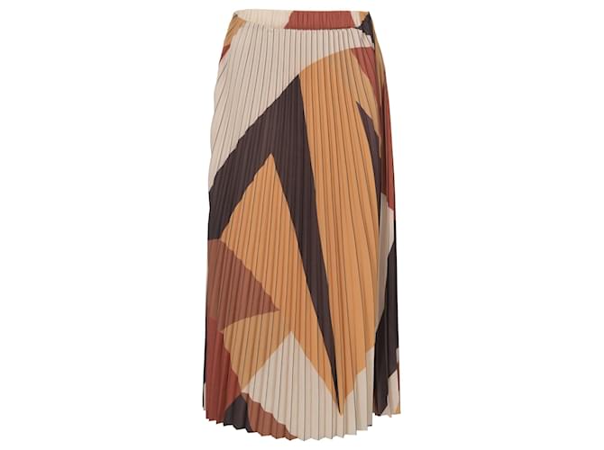 Ba&sh Donie Pleated Graphic Midi Skirt in Multicolor Polyester  ref.1391031