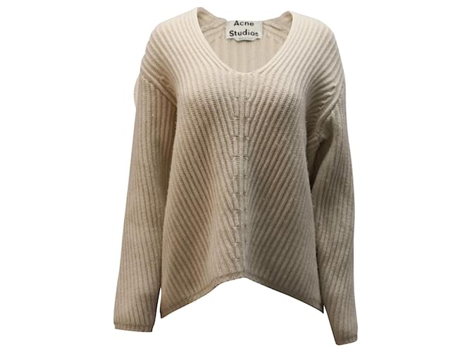 Acne Studios Deborah Knit Sweater in Beige Wool Brown  ref.1391044