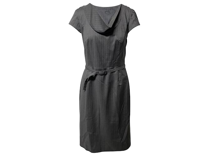 Joseph Pinstripe Dress in Grey Wool Cotton  ref.1391050