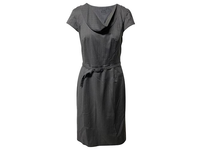 Vestido Joseph Risca de Giz em Lã Cinza